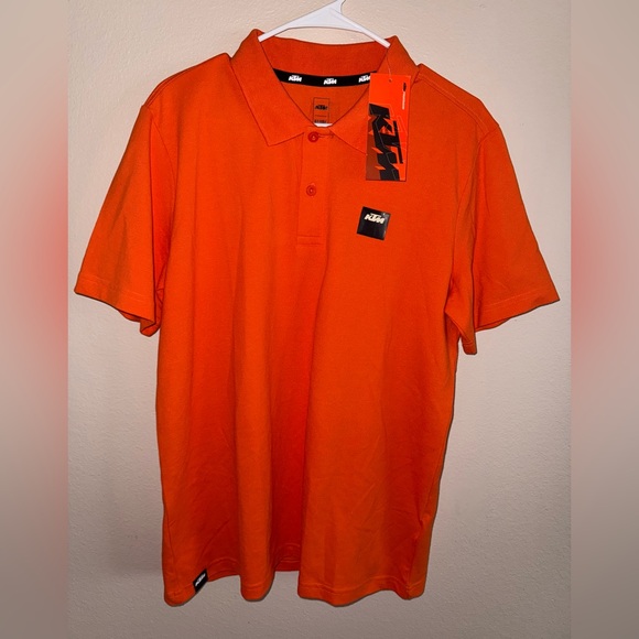 KTM Pure Racing Men's NWT Orange Polo Shirt Motorcycle‎ Dirt Bike size Large - Picture 1 of 3
